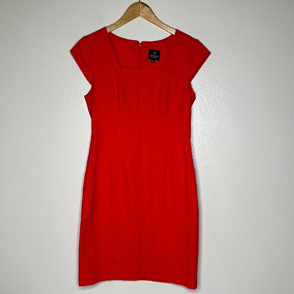Adrianna Papell Short Sleeve Dress sz 8P Orange